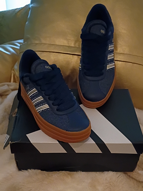 adidas Shoes - adidas Navy Blue Sneakers with Gum Brown Sole